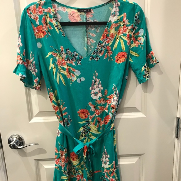 COTTON ON- FLORAL TEAL MINI WRAP - Picture 2 of 7